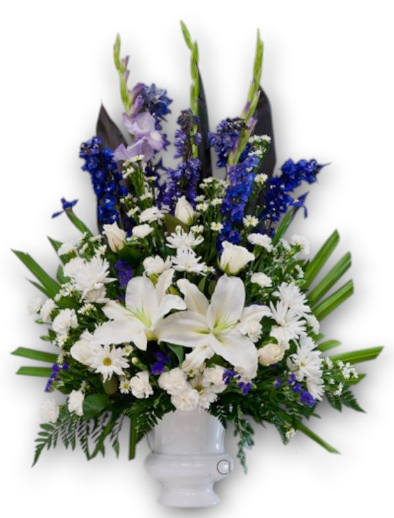 Stately Blue and White Urn