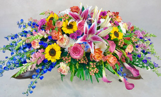 Vibrant Casket Spray- Half Cover