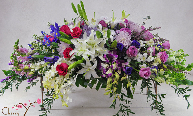 Restful Garden Casket Spray- Half Cover