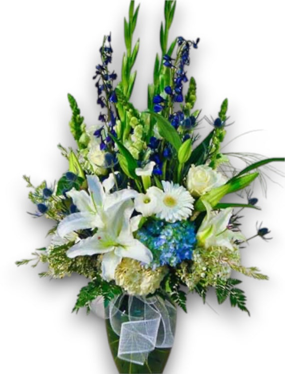 Blue and White Stately Vase