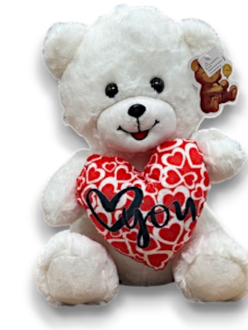 White Sitting Bear w/Heart